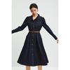 Women's A-line Denim Long Sleeve Mini Dress