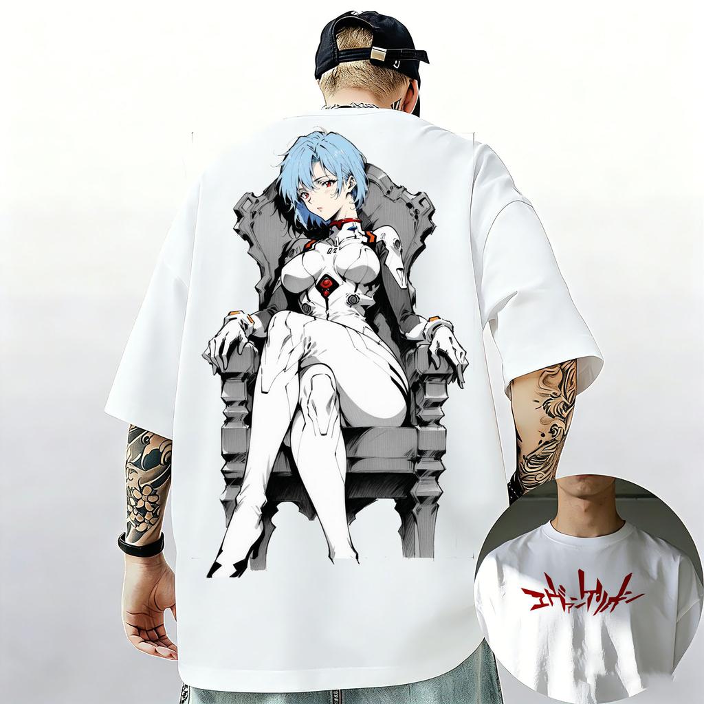 Neon Genesis Evangelion Ayanami Rei Asuka Classic Style Short Sleeve Tshirt Unisex Unisex 2026 Summer ParentChild Cotton Tee Tops