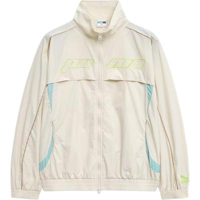 Celerator Color Block Letter Print Fashion Retro Sports Stand Collar Comfortable Warm Jacket Men Jackets Beige 628086-87