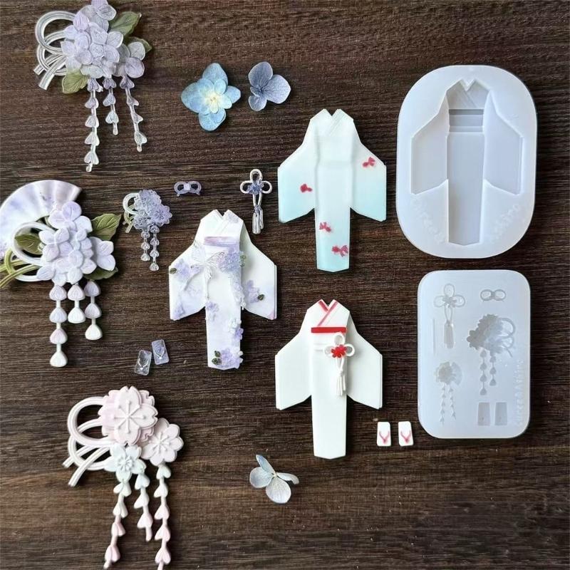 Flexible Kimono Shaped Silicone Mould Crafting Tool For Epoxy Resin Projects Beginners Jewelry Making Supplies