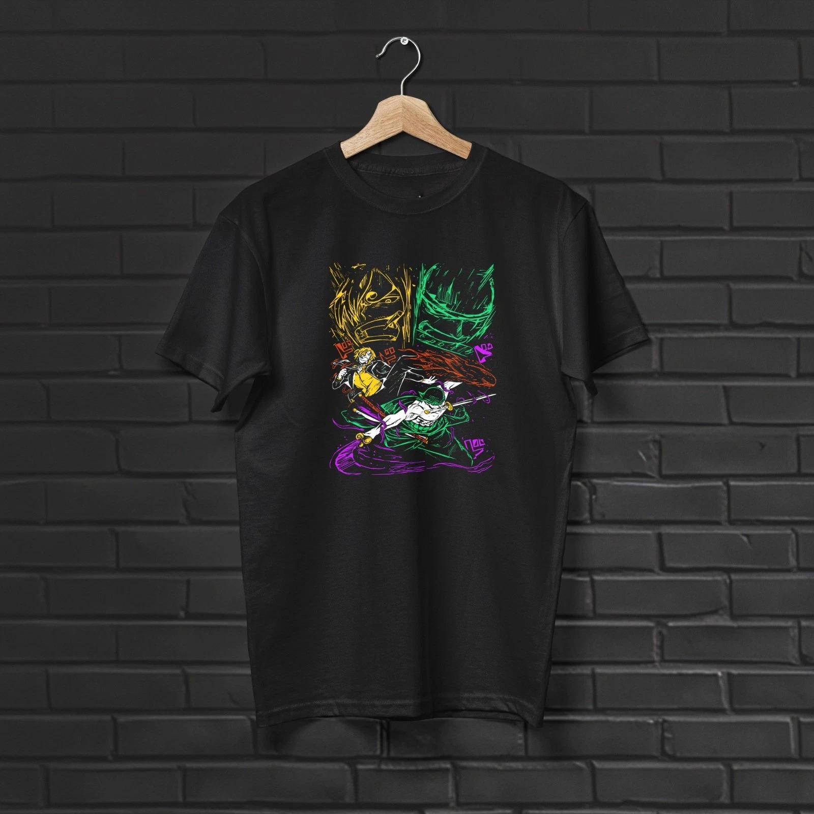 

Summer Zoro and Sanji Tshirts One Piece Graphic Tee Roronoa ZoroSanji Shirts Unisexs Round Neck Short Sleeved Shirts S