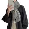 Women's Wool Blend Tassel Scarf - Versatile Korean Style Fashion for Autumn/Winter