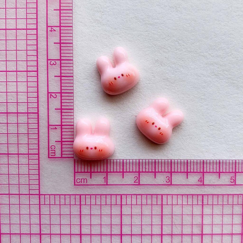 10Pcs Bright Surface Powder Blusher Bunny Series Resin Scrapbook DIY Fashion Hair Clip Mobile Phone and Hats Accessories Bead