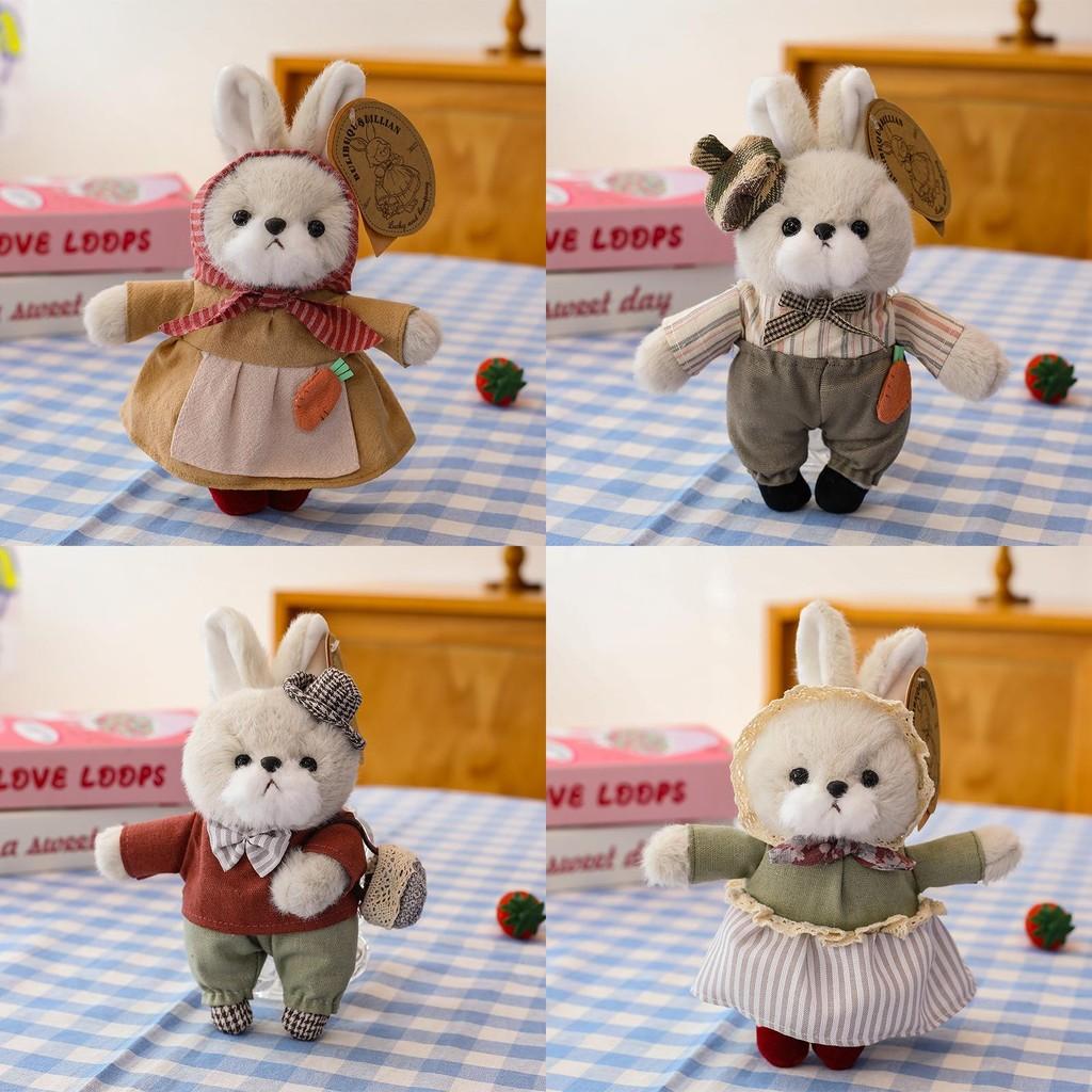 Toy Plush Rabbit Doll Clothes Couple Key Chain Backpack Accessory Gift Birthday