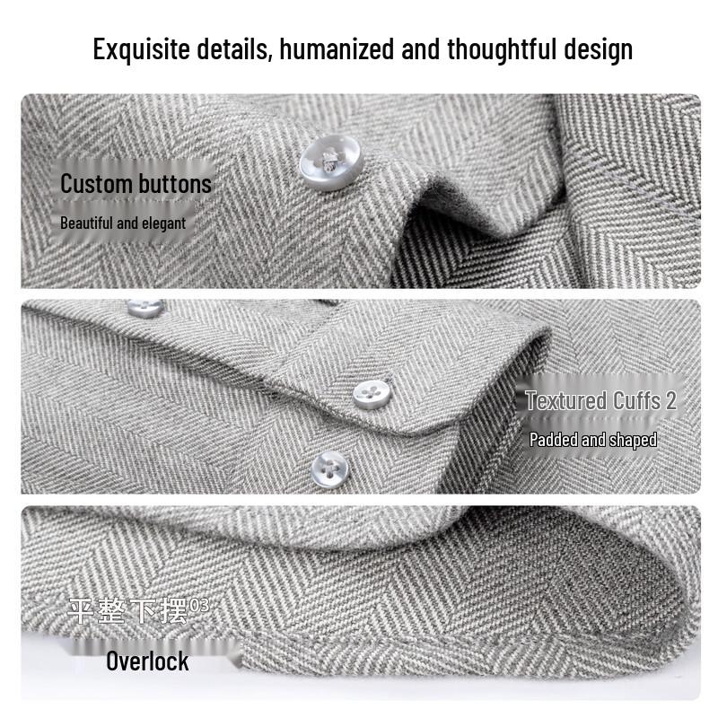 Shanshan Men's Thermal Flannel Long Sleeve Non-Iron Shirt