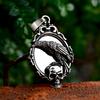 Nordic Vikings Wolf Tooth Pendant Necklace 316L Stainless Steel Hip Hop Rock Fashion Leather Rope Chain Jewelry Gifts