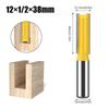 12mm 1/2inch Shank Router Bit Double Flute Long Straight Bits Grooving Bits Trimming Cutter Woodworking Milling Tools