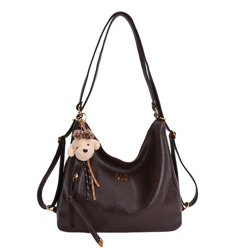 

2025 winter new retro large-capacity multi-functional backpack women s simple shoulder messenger bag commuter tote bag no pendant