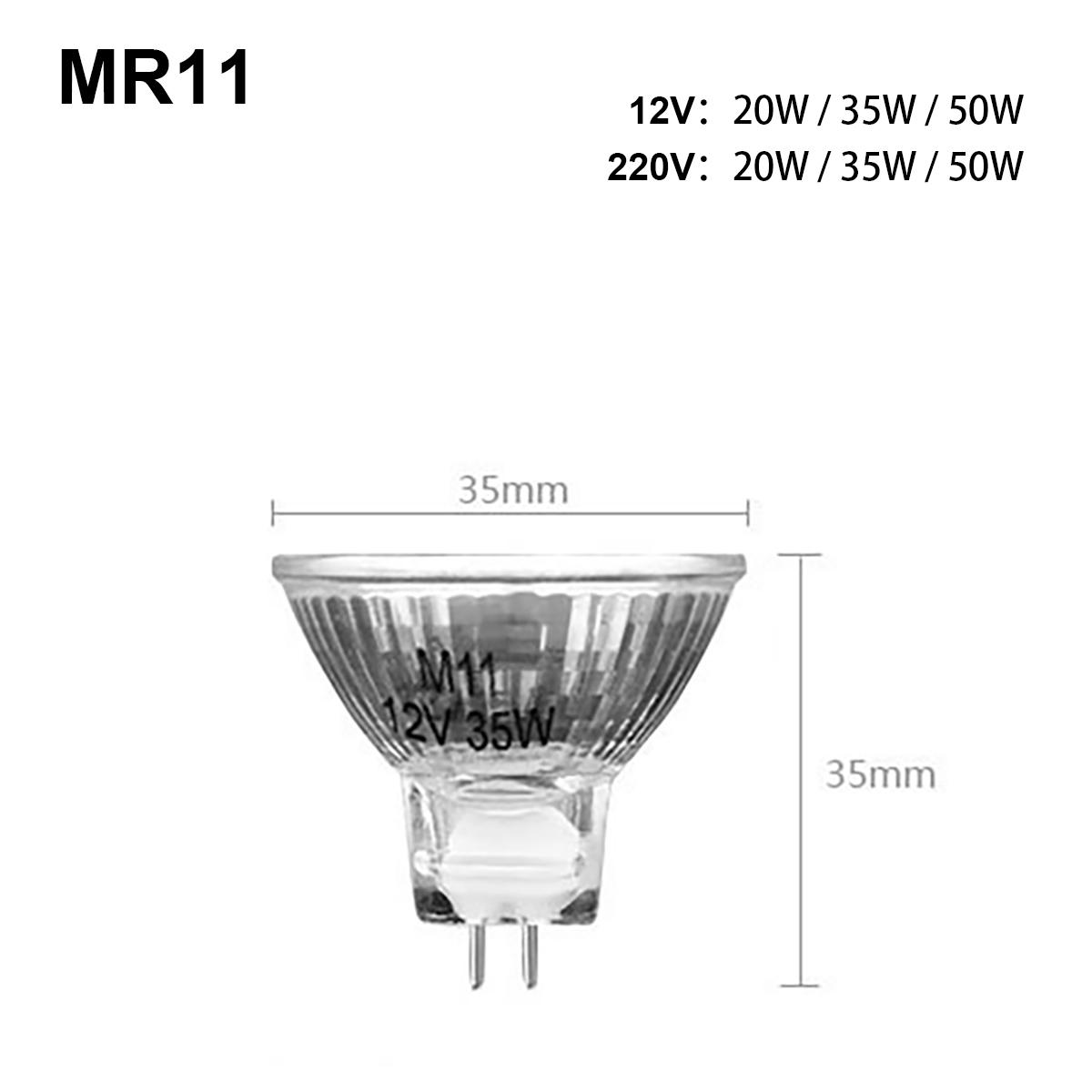 

Halogen Spotlight Bulb 20w/35w/50w Glass Housing 220v/12v MR16/MR11 Gu5.3 Warm White Light 2800k Bi-pin 2pin Base Dimmable Light 220V&Warm White Light&35W