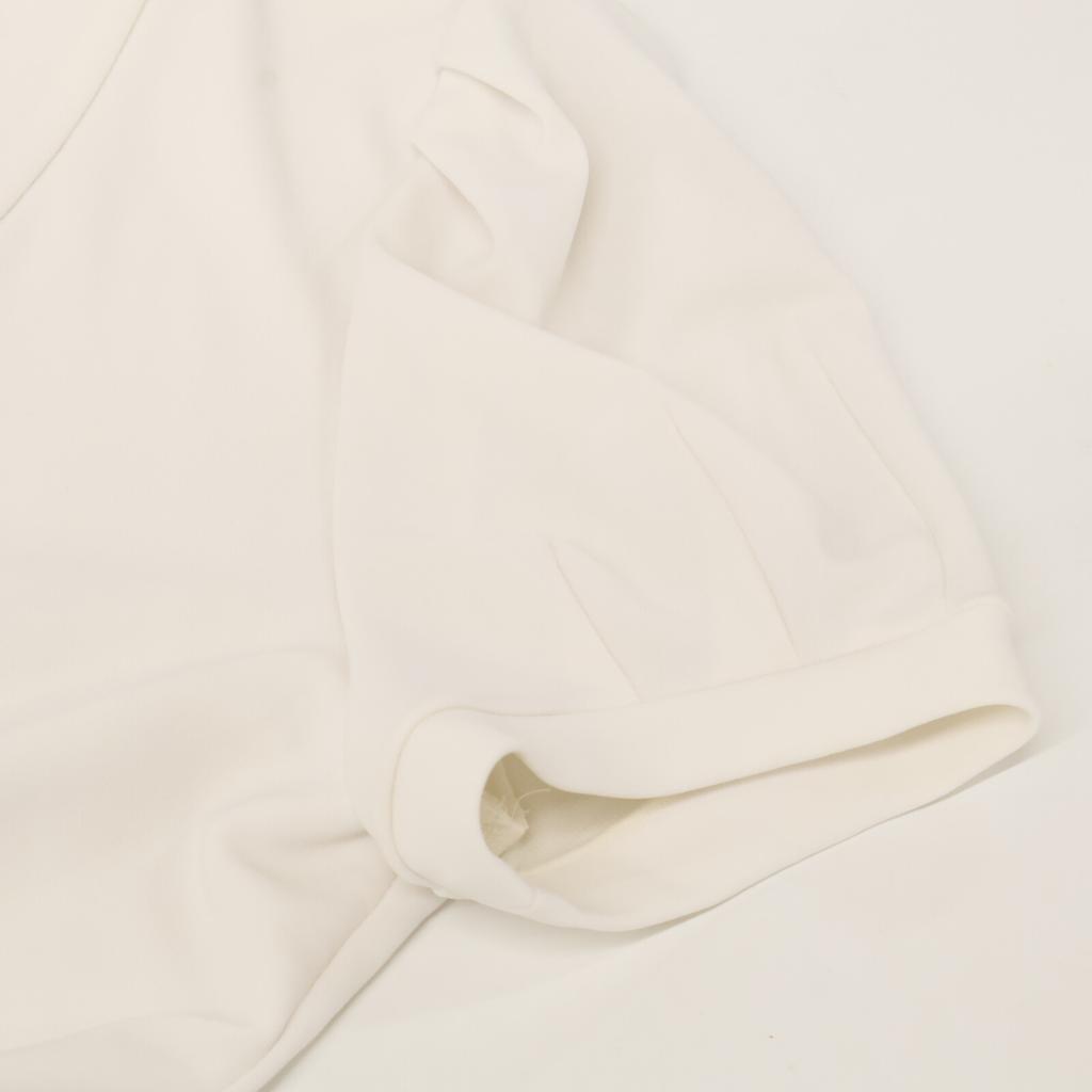 FOXEY NEW YORK 26154 White Buttoned Short Sleeve Cardigan Tops 38 whiteUsed