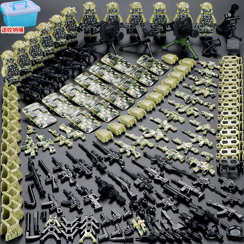 Compatible Minifigures Military Special Forces Police Boys Assemble Minifigures Soldiers Children's Educational Toys Puzzles