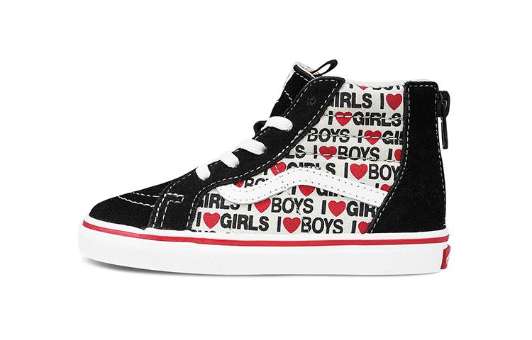 Vans Sk8-Hi Zip Toddler I Heart Print VN0A4BV1WKU 24.5