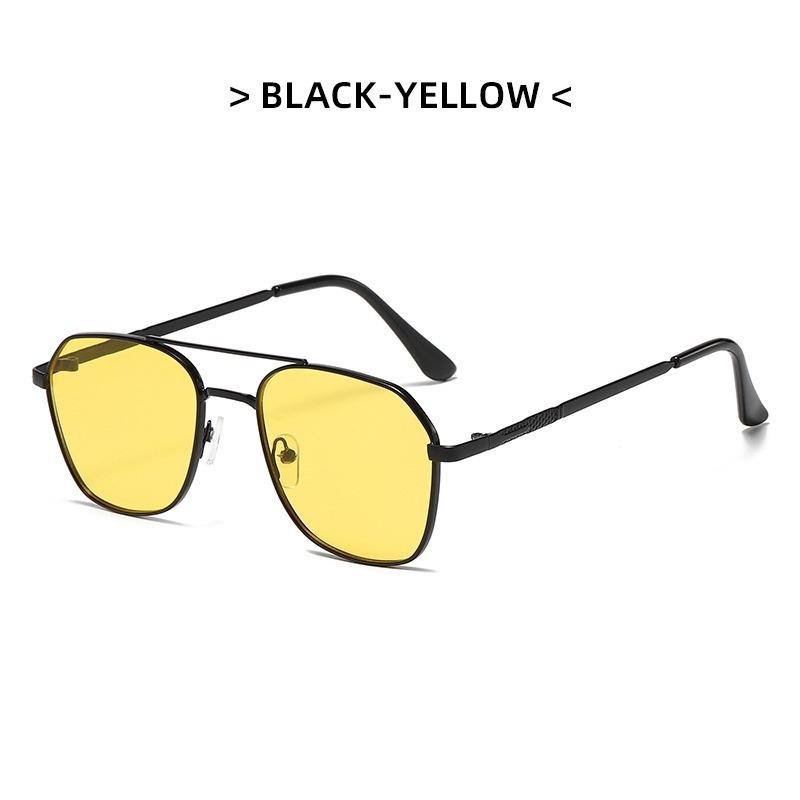 Fashion Retro Sunglasses Double Bridge Metal Sunglasses Ins Personality Irregular Net Red Sunglasses