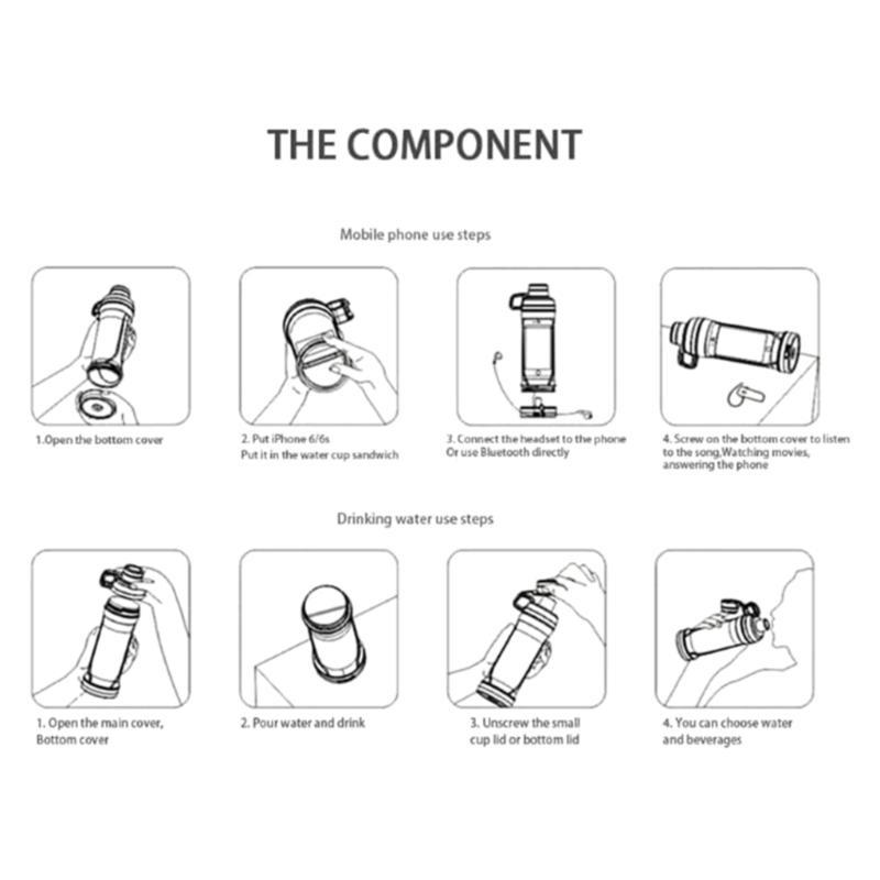 Simple Water Bottle with Secret Mobile Compartment Reliable Drinking Bottle Safe Water Bottle for Water China Mainland