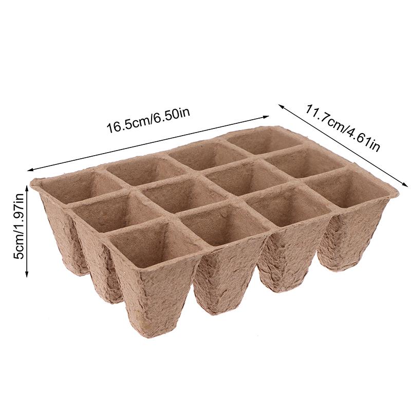 5 bucăți tavă de pepinieră cu 12 găuri, pulpă biodegradabilă pentru grădinărit, tavă de semănat, plantator de semințe, instrumente pentru sistem de creștere hidroponică