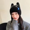 Rabbit Ear Hat for Women InsStyle Knitting Hat Anime Cosplay Costume Hat Outdoor Skiing Hiking Hat Windproof Warm Cap