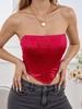 European and American Fishbone Bra Shiny Bandeau Diamond Cutout Backless Crop Top