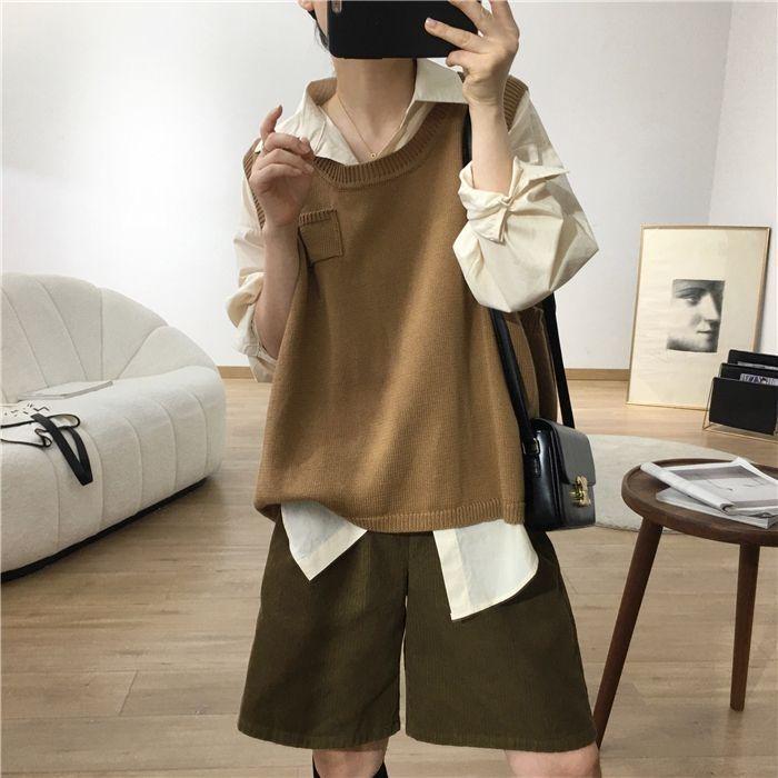 Hoge Taille Retro A-lijn Corduroy Shorts - Dames Herfst & Winter Casual Wijde Pijp Bootcut Stijl.