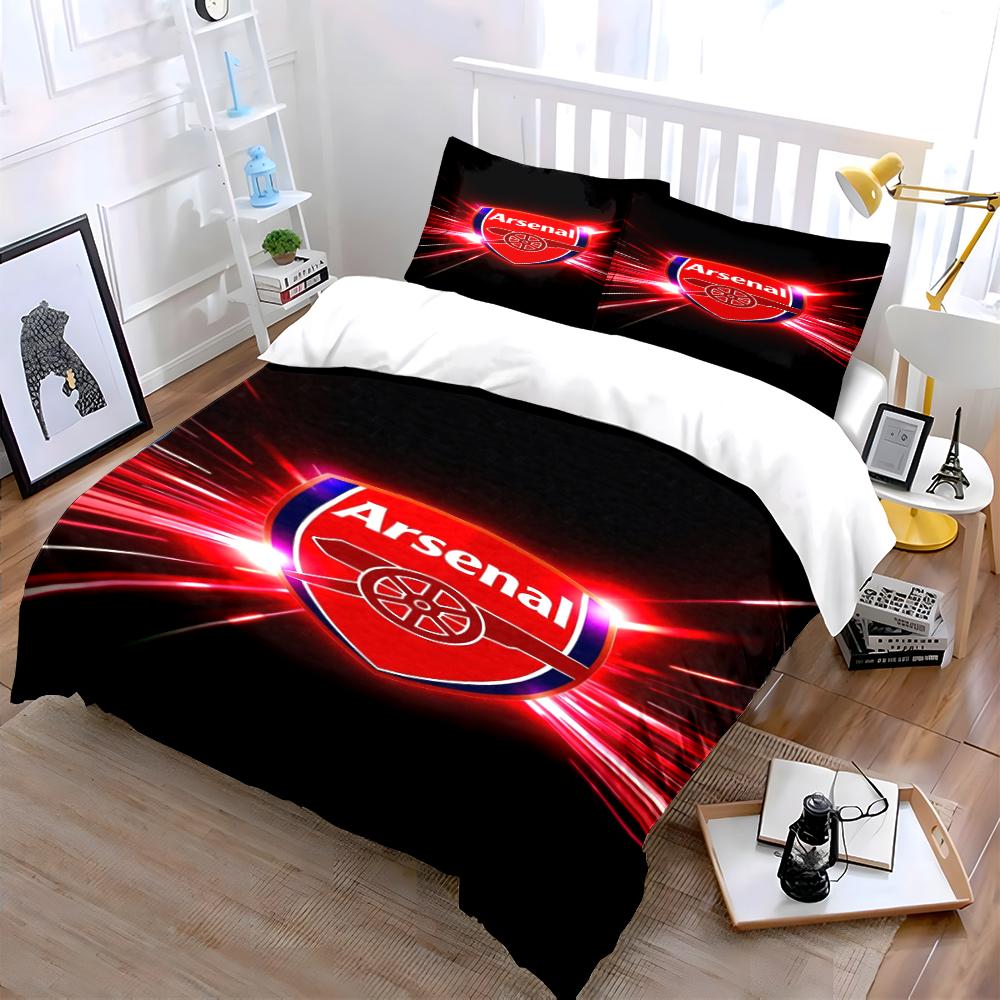 Arsenal Theme Bedding Set Bedding Set (1 Duvet Cover, 2 Pillowcases, Duvet Not Included)