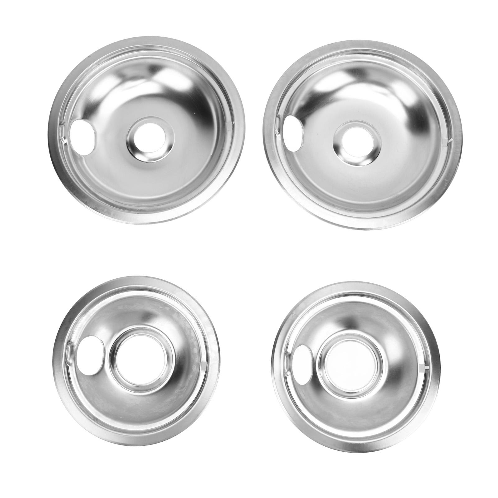 

Set of 4 RV Burner Drip Pan W10278125 Sturdy Metal 6 Inch 8 Inch Range Drip Pans Set