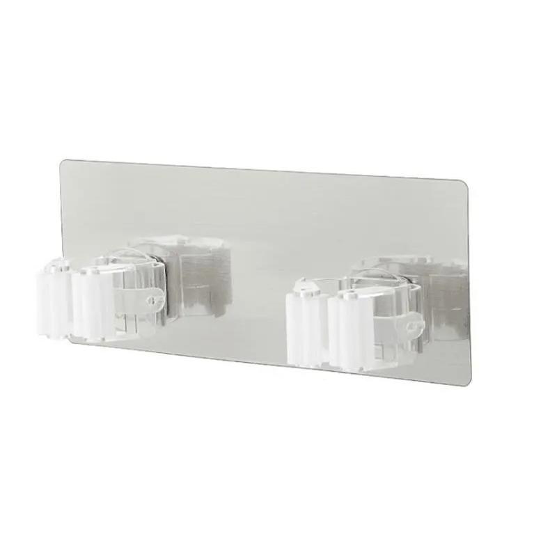 Multipurpose Powerful Mop Clip with No Punching Waterproof and Traceless Mop Hook Wall Mounted Broom Clip Kitchen Broom