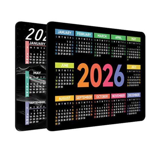 2026 Calendar Mouse Pad Rectangle Waterproof Home Office Gaming Computer Laptop Mousepad Desk Mat with Non-slip Rubber Base PC Accessories