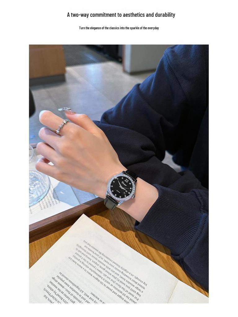 Dinimi Starry Sky Women's Calendar Watch: Light Luxury, High-Value, Fashionable, Elegant Design