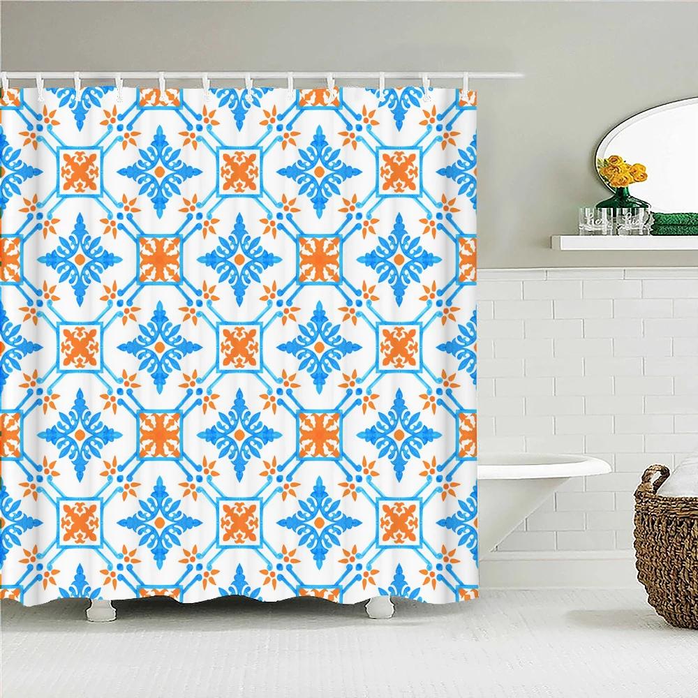 

Waterproof Fabric Shower Curtain For Bathroom Colorful Bohemian Print Bathtub Curtains Polyester Bathroom Curtain With 12 Hooks W60H190(CM)-1 Pcs