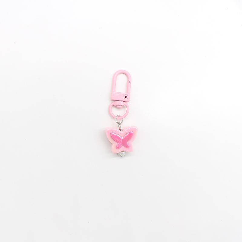 Colorful Resin Butterfly Pendant Keychain - Cute & Simple Bag Charm for Girls