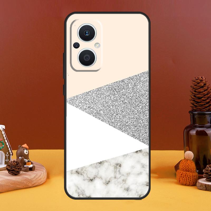 Geometric Marble Case For OPPO Reno 10 Pro 11 F 4 5 6 7 8 Lite 4Z 5Z 8T OPPO Find X5 X2 X3 Lite X6 Pro Cover