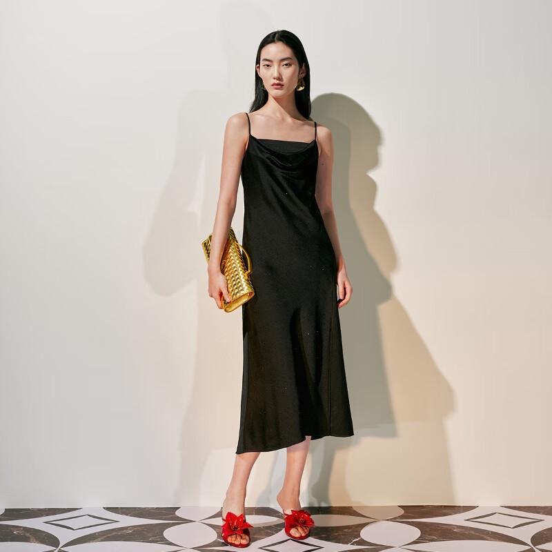 Veromoda Rhinestone Slit Hem Strappy Long Dress