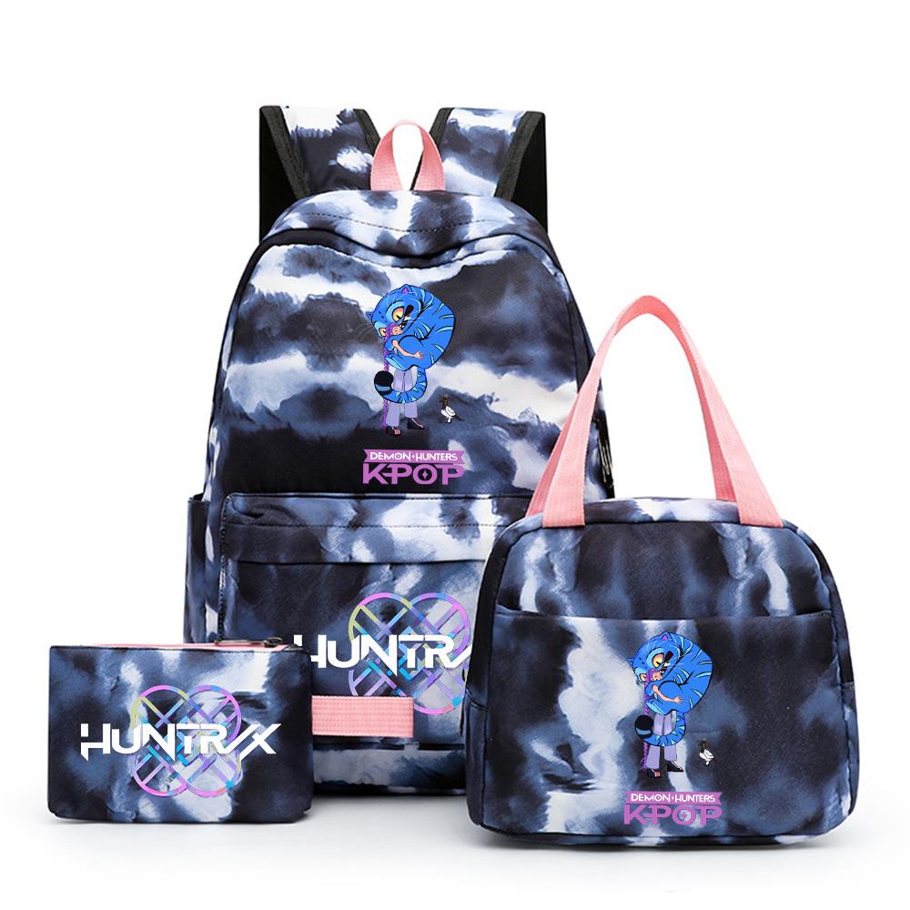 3Pcs/set Anime Printed Backpack with Shoulder Bag Pengcil Case for Teenager Large Capacity Waterproof Bookbag Back To School Gift