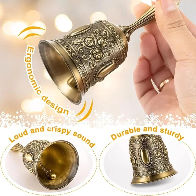 Clopoțel de nuntă din metal retro bronz Bronz Clopote de dresaj pentru animale de companie Clopoței de serviciu Apel pentru Restaurant Bar Jingle Church School School
