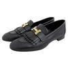 HERMES Excellent condition Royale Chèvre moccasin by GHardware, H motif, fringe, leather loafers, women's, black, size 36, H192203Z shoes 36 blackUsed