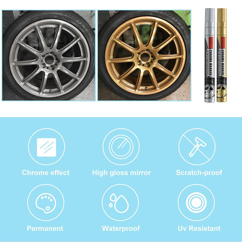 3Pcs Car Repair Paint Scratch Remover Paint Pen High Gloss Liquid Chromium Marker Chrome Marker Pen