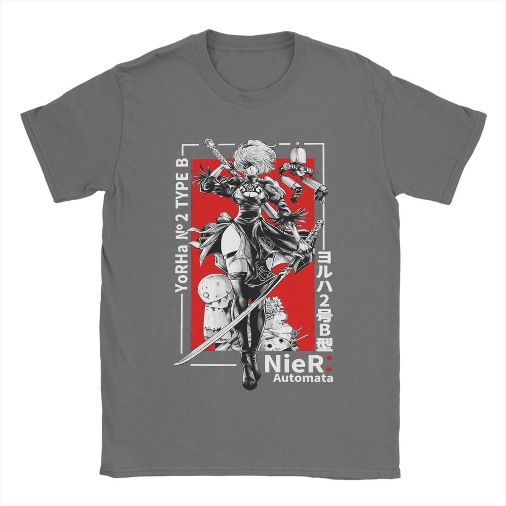 Nier Automatas Men's T Shirt  Creative Tees Short Sleeve Crew Neck T-Shirts Pure Cotton Printed Tops