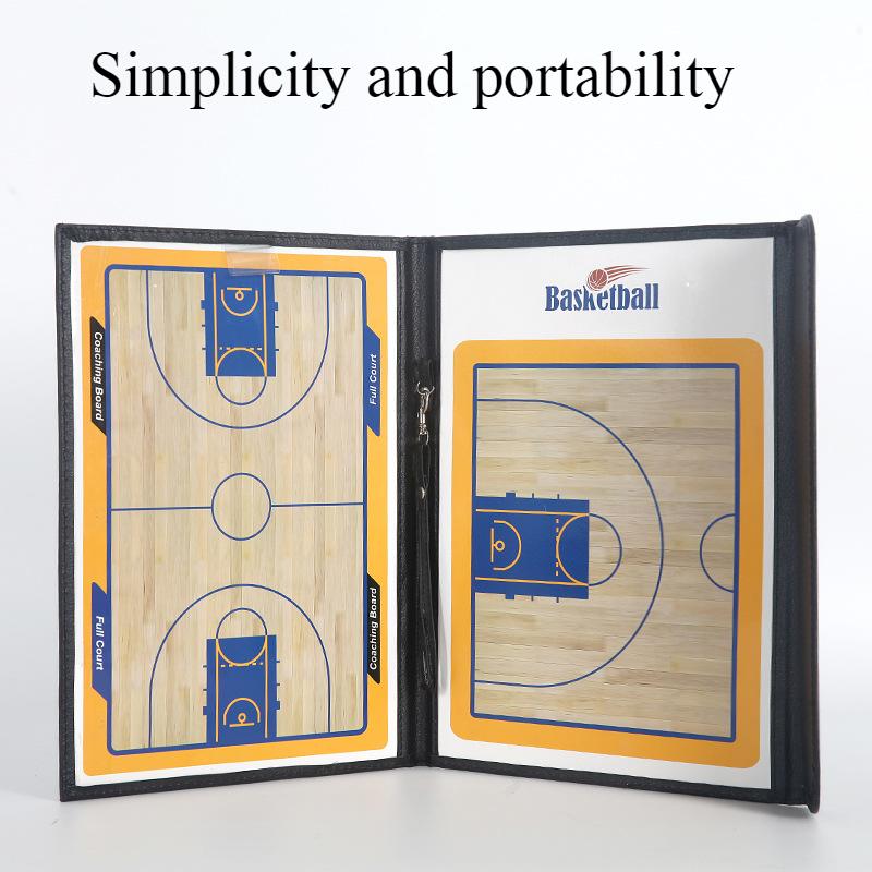 Folding Tactical Basketball Coach Board Magnetic Basketball Tactical Board Portable Competition Game Training Magnet Clipboard nero