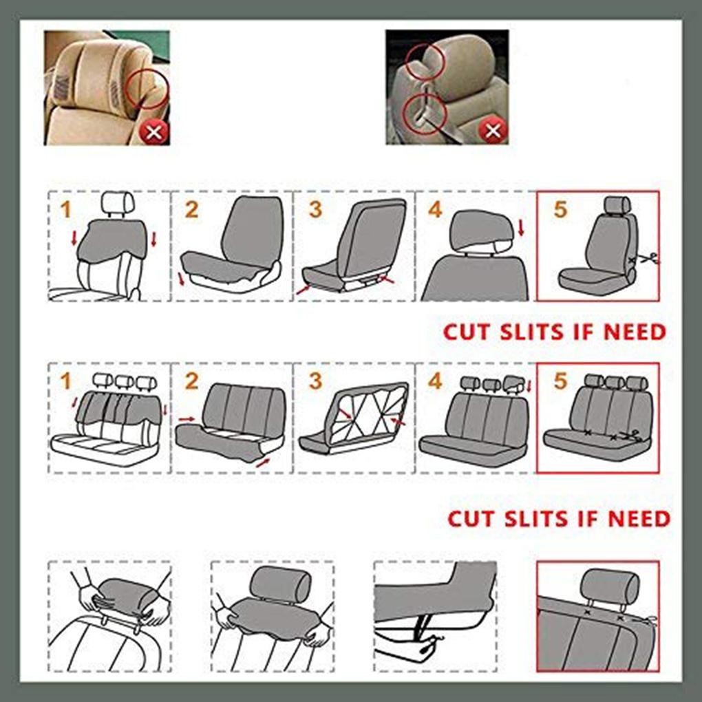 Covers Set Universal Fit Most Cars Covers with Tire Track Detail Styling For Seats