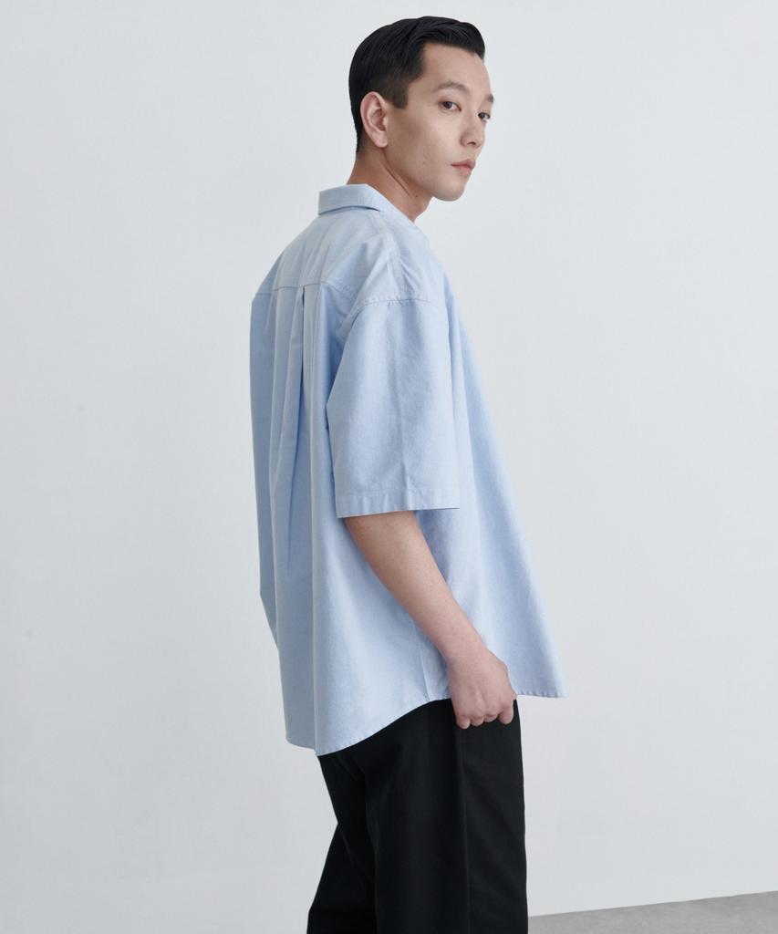 MUSINSA STANDARD Oversized Oxford Short Sleeve Shirt [Sky Blue]