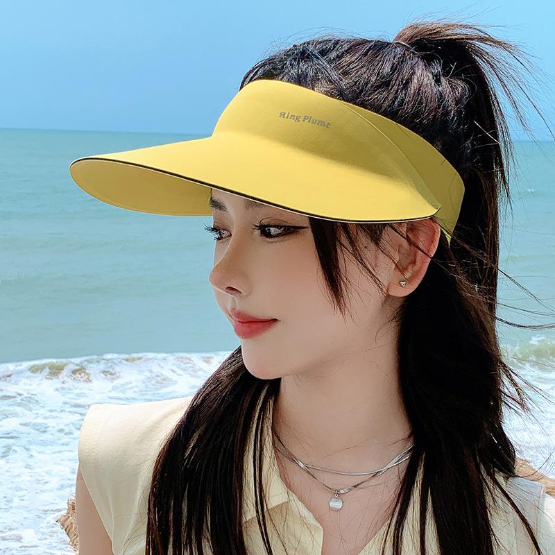 Senseless integrated sun hat women's 2025 new seamless sun protection hat UV protection empty top foldable sun hat