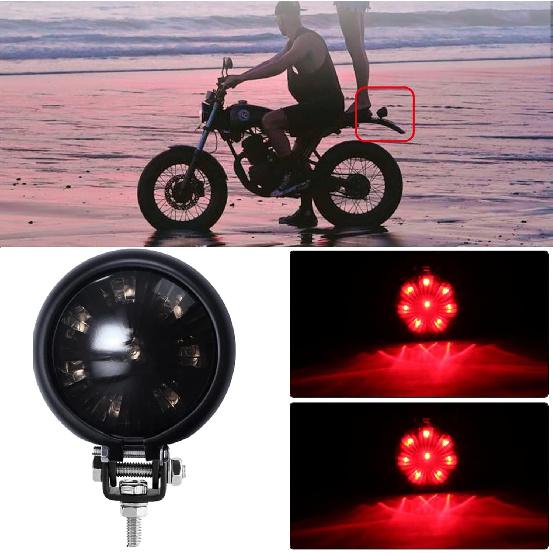 

DREAMIZER Motorcycle Tail Rear 12V Taillight Brake Light Stop Lamp Compatible With Chopper Bobber Cafe Racer Bike