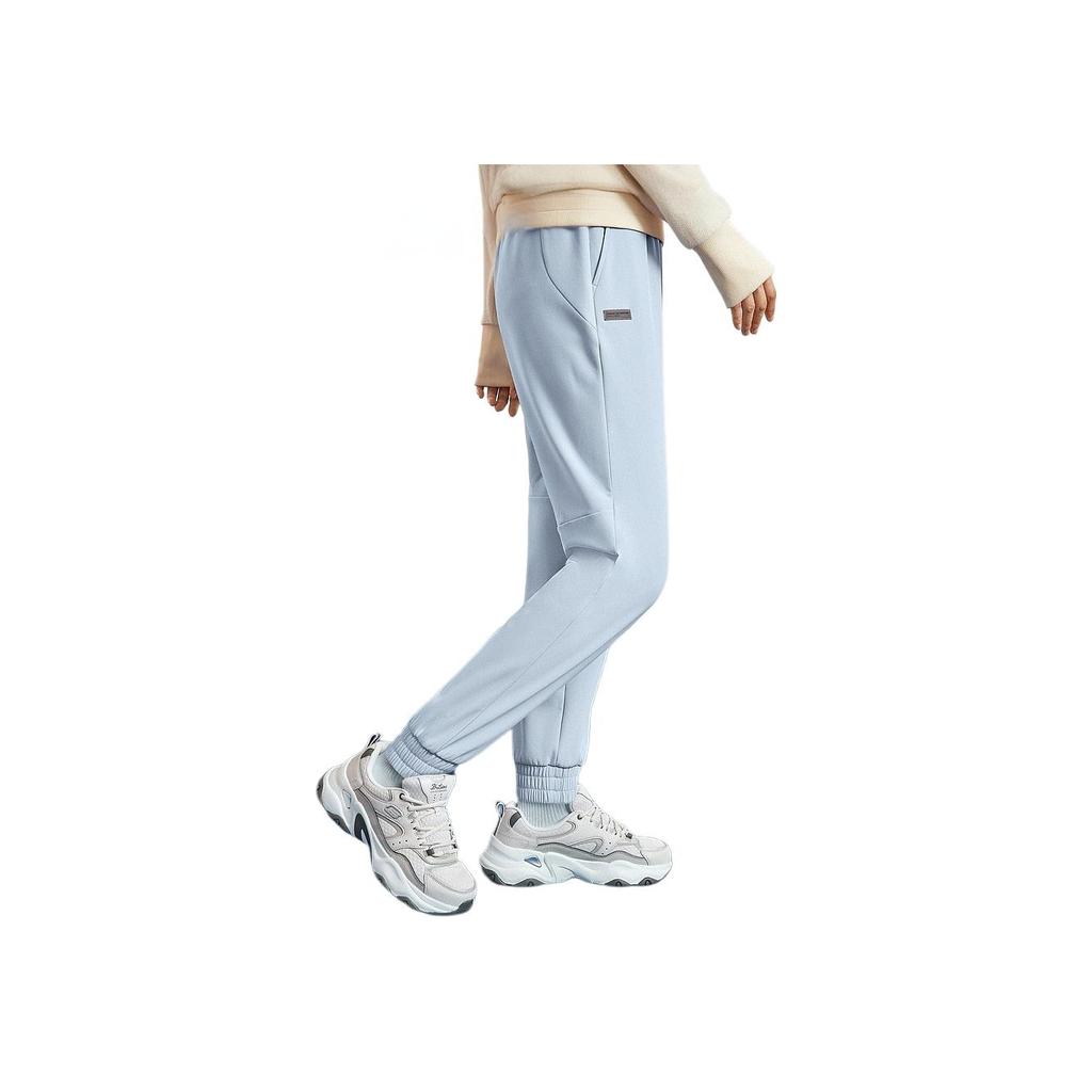 Skechers Sports Lifestyle Series Insulated Dry Woven Elastic Waist Mid-Rise Cuffed Casual Pants Women Bottoms Light-Gray-Blue P424W149-02K5