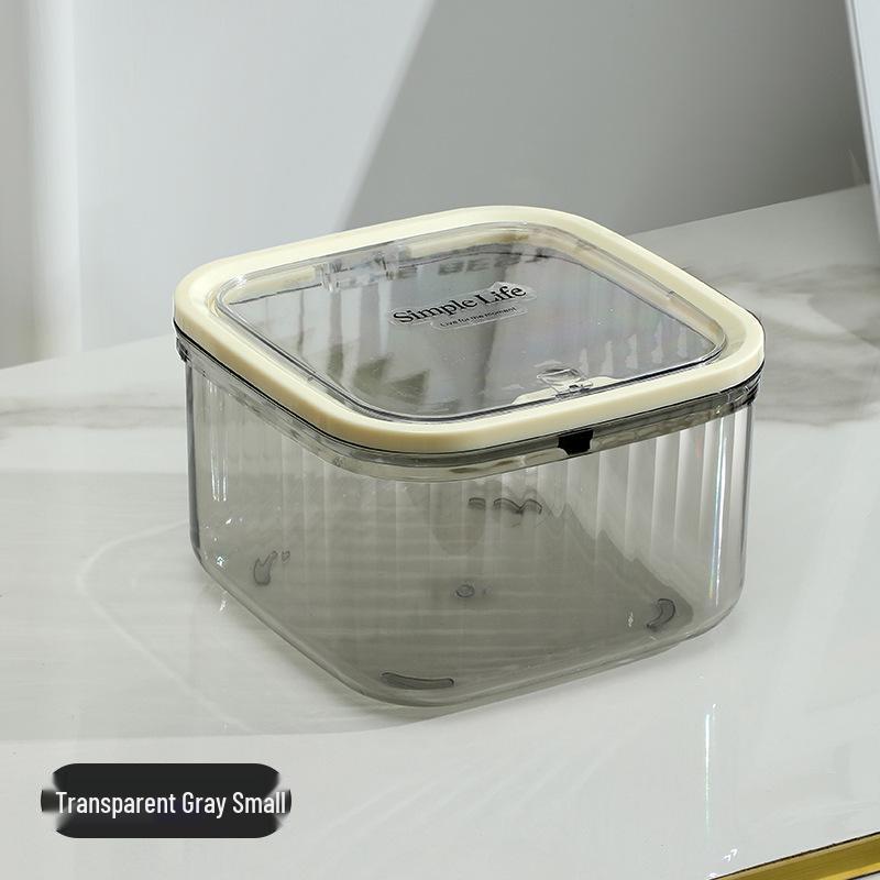 Transparent Desktop Trash Can with Lid - Stylish Hair Accessories and Storage Box