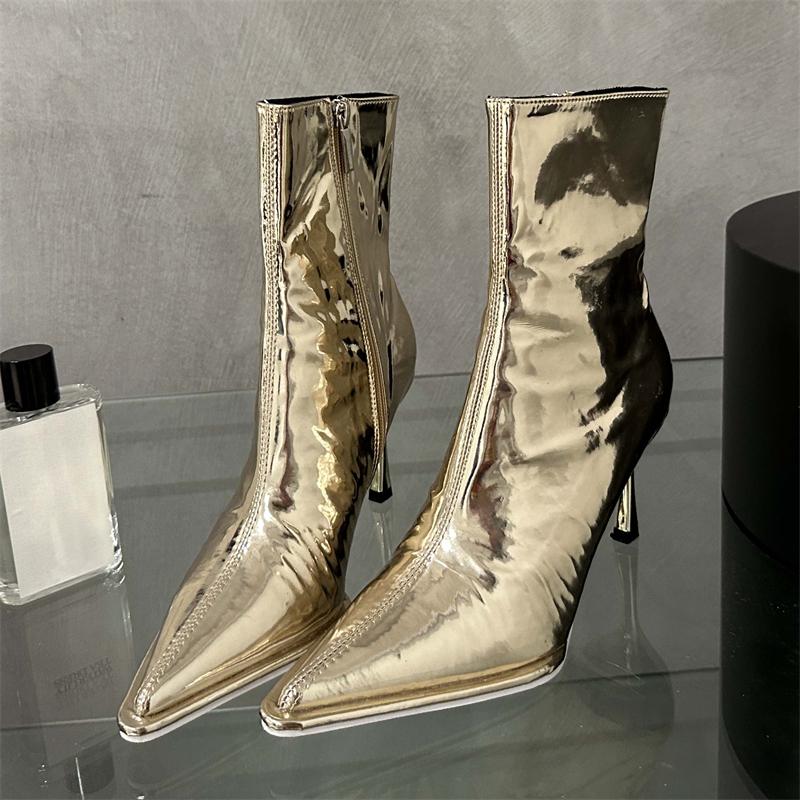 Eilyken Fashion Soft Leather Low Heel Zippers Women Ankle Boots Pointed Toe Spring Autumn Outdoor Short Ladies Shoes