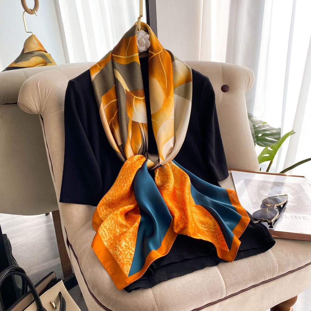 High-quality Luxurious Silk Scarves Headband Scarfs Neck Scarf For Women Chain Silk Scarf Women's Decorative Shawl