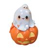 Halloween Pumpkin Ghost Figurine Resin Spooky Cartoon Ghost Statue Sculpture Home