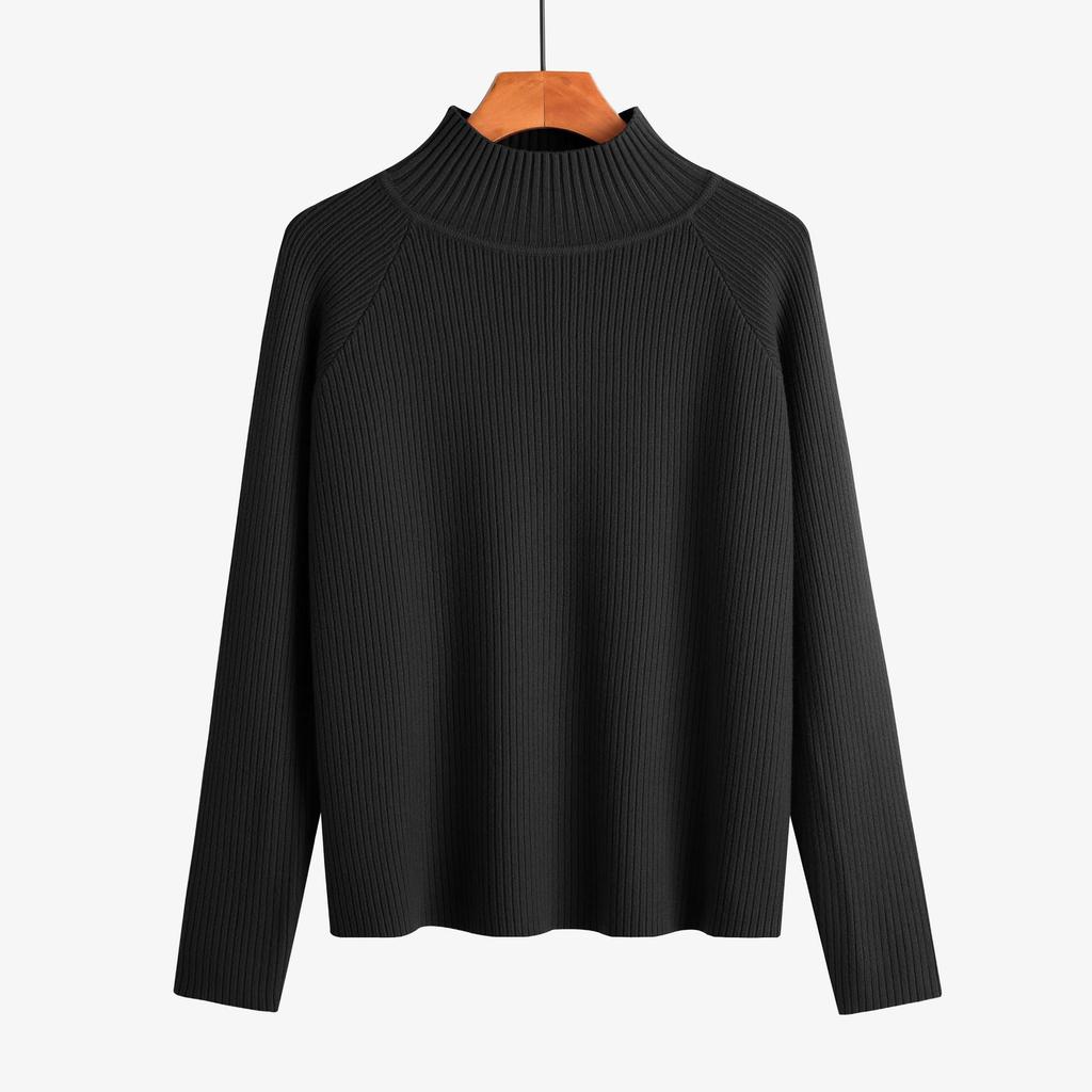 Foreign trade semi-turtleneck sweater autumn and winter loose knitted bottoming shirt women's sweater fattened plus size 100kg fat