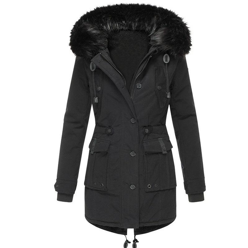 Women's Plus Size Winter Warm Mid-length Hooded Coat