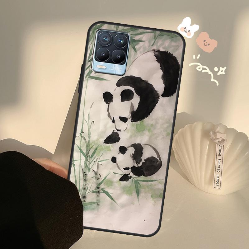 Chinese Bear Panda Case For Realme C55 C63 C61 C51 C53 C25 C65 C67 C71 C75 11 12 13 14 Pro Plus GT6 GT7 15 Pro