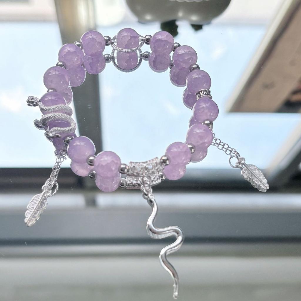 New Year's white snake popping beaded bracelet female natal year niche design student bracelet